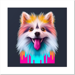 Cute American Eskimo Dog Design Posters and Art